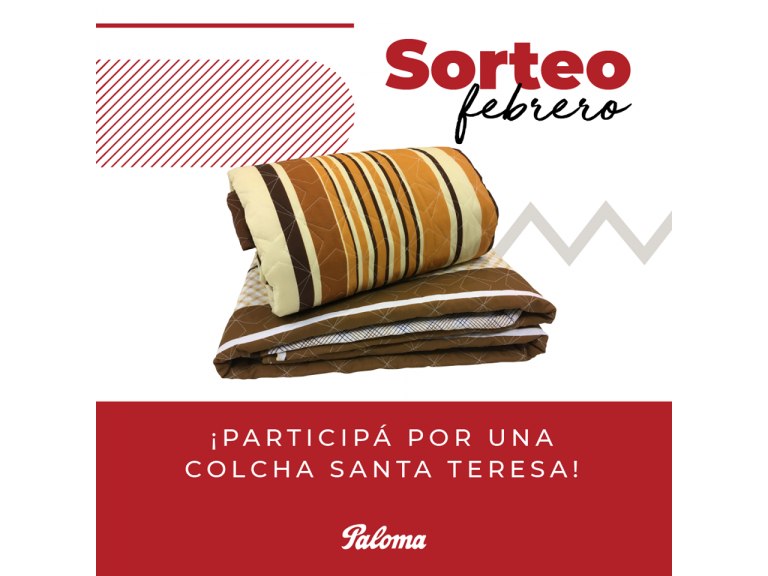 SORTEO DEL MES DE FEBRERO: PARTICIP DEL SORTEO DE UNA COLCHA EN NUESTRAS REDES SOCIALES!!