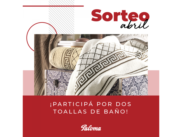 SORTEO DEL MES DE ABRIL: PARTICIP DEL SORTEO DE DOS TOALLAS DE BAO EN NUESTRAS REDES SOCIALES!!