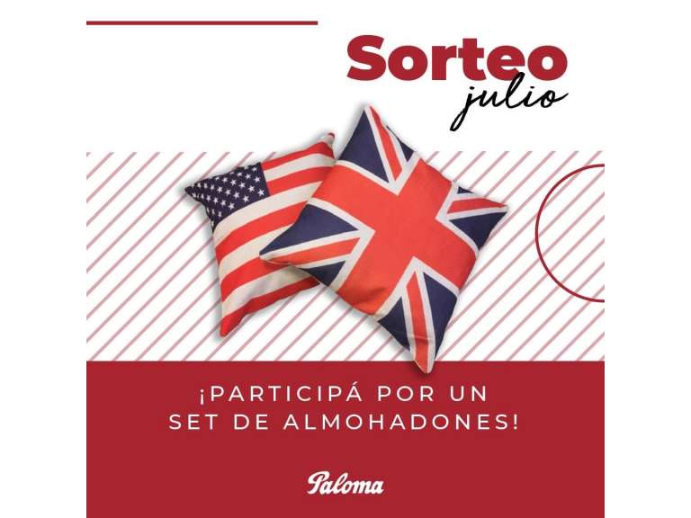 SORTEO DEL MES DE JULIO: PARTICIP DEL SORTEO DE UN SET DE ALMOHADONES EN NUESTRAS REDES SOCIALES!!