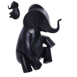 ELEFANTE DECOR NEGRO 12X14X20CM