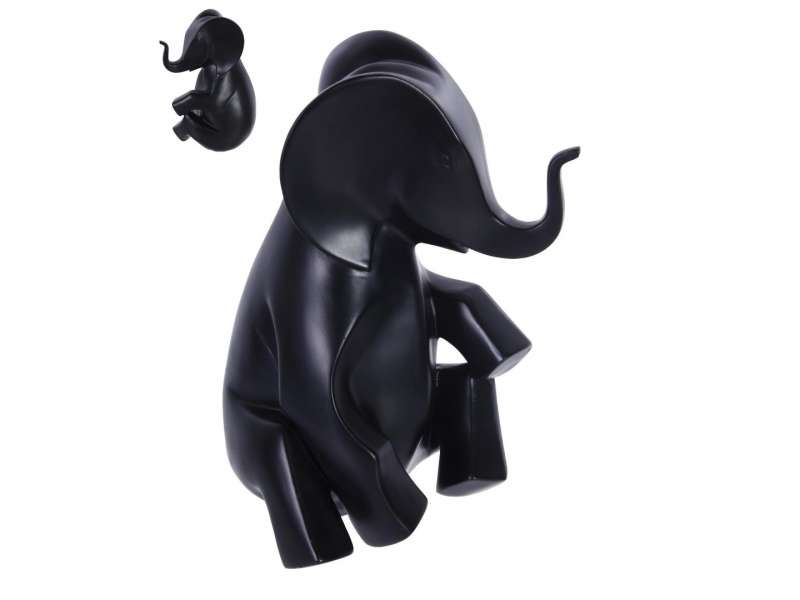 ELEFANTE DECOR NEGRO 12X14X20CM